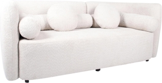 riess-ambiente 3-Sitzer ART DECO 200cm beige · gepolsterte Retro Couch inkl. Kissen aus Bouclé, Einzelartikel 1 Teile, Sofa · Schaumstoff Polsterung · Rundum-Bezug · abgerundete Ecken