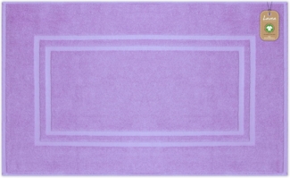 Lavea Badematte Bali, Höhe 3 mm, rutschhemmend, beidseitig nutzbar, strapazierfähig, fußbodenheizungsgeeignet, waschbar, schnell trocknend, Bio-Baumwolle, rechteckig, hochwertiger und nachhaltiger Premium Duschvorleger – saugstarke Faser