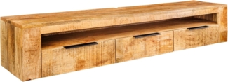 riess-ambiente TV-Board IRON CRAFT 160cm natur - Mango, Massivholz, 3 Schubladen, handmade (Einzelartikel, 1 St), hängendes Lowboard-ideal für Industrial Schlaf-, Arbeits- & Wohnzimmer