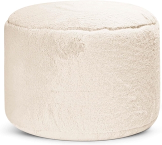 mokebo Pouf Der Flauschige (aus Kunstfell), kuscheliger Sitzhocker, Fußhocker oder Hocker in Felloptik in Beige