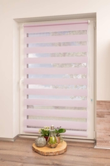 K-Home Klemmfix Doppelrollo Madrid ohne Bohren Pink 70x150 cm (B x L)