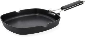 Glatte Grillpfanne Quid Ebano Schwarz Metall (24,5 cm)