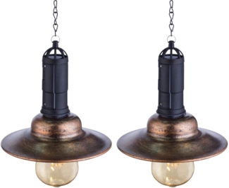 2er Set LED Solar Hängeleuchten, Metall dunkel, Glas klar