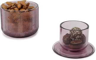 Umbra Organizer Allira, Aufbewahrungsbehälter mit Deckel, dekorativer Glasbehälter, Glas, Violett, Medium, 1015410-495