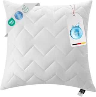 SEI Design Microfaserkissen Kopfkissen Kissen Zierkissen Sofakissen Nackenstützkissen 80x80, Füllung: 100% Mikrofaser, Bezug: 100% Polyester, Seitenschläfer, Rückenschläfer, Bauchschläfer, Kissen, Schlafkissen gesteppt mit Reißverschluss Kochfest 95°