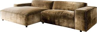 Ecksofa Tenso 280x165 cm Chenille Gold Recamiere links