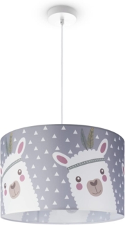 Paco Home Pendelleuchte Ela 214, ohne Leuchtmittel, Kinderlampe Deckenlampe LED Kinderzimmer Lampe Lama-Motiv, E27