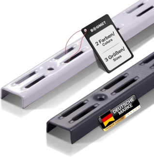 BOOMET Wandregalhalter Wandschienen für Regalsystem 2-reihig, 4-tlg, Anthrazit 50cm Regalschienen Wandregal Schiene