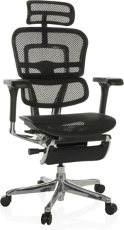 hjh OFFICE Bürostuhl ERGOHUMAN Plus LEGPRO I Netz hochwertiger Bürosessel mit ergonomischer Rückenlehne, Schwarz, 652298