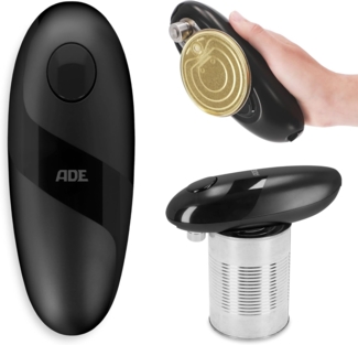 ADE Elektrischer Dosenöffner, praktischer Deckelöffner mit Magnet und Haken, perfekt für Senioren, einhändige Bedienung, ohne scharfe Kanten