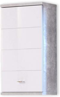 Hängeschrank Pia / Pool , Holzwerkstoff , Grau, Weiß , 38 x 71 x 23 cm