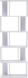 Rebecca Mobili Büroregal für Ordnen, Bücherregal Weiß für Schlafzimmer, 10 Ablagen, Holz MDF, Modern – Maße: 169 x 60 x 24 cm (HxLxB) - Art. RE4585