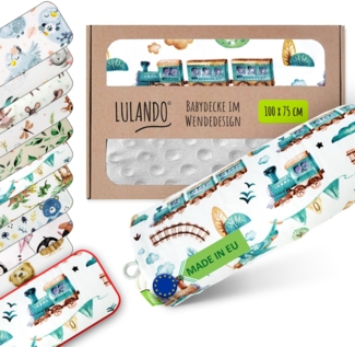 LULANDO® Babydecke 100x75 cm Kuscheldecke Krabbeldecke Spieldecke aus 100% Baumwolle - Standard 100 von Oeko-Tex - Antiallergisch - Hergestellt in der EU