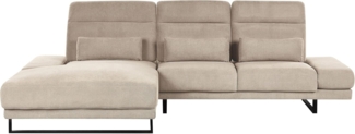 4-Sitzer Ecksofa Stoff taupe rechtsseitig IKAST