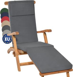 Beautissu Deckchair Auflage LoftLux DC 175 x 45 x 5 cm Graphitgrau, 175 x 45 x 5 cm