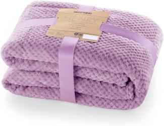 DecoKing Kuscheldecke 150x200 cm lila Decke Microfaser Wohndecke Tagesdecke Fleece weich sanft kuschelig skandinavischer Stil Henry