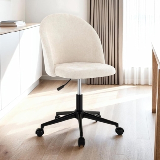 IDIMEX Drehstuhl YENGA, Ergonomischer Bürostuhl höhenverstellbar mit Stoffbezug - beige