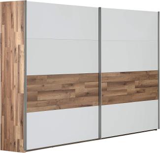 Forte Möbel 'Modern Way' Kleiderschrank, Schwebetürenschrank, Stabeiche/Weiß, ca. 270 cm