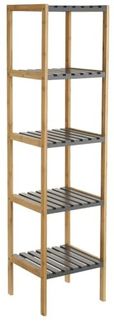 DRW Bodenregal mit 5 Böden aus MDF-Holz in Grau und Natur