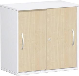 Schiebetürenschrank Oberboden 25 mm, 80x42x80cm, Ahorn Weiß