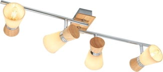 Lindby Deckenstrahler Vivica, Holz IP20, 4 x 40 W