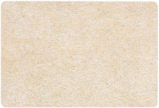 Spirella Badteppich Badematte Duschvorleger Mikrofaser Hochflor | flauschig | rutschhemmend | Gobi | geeignet für Fußbodenheizung | 40x60 cm | Beige