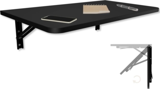 KDR Produktgestaltung Klapptisch 70x40 Wandklapptisch Esstisch Küchentisch Schreibtisch Wand Tisch, Schwarz