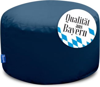 Bruni Pouf Sitzhocker L in Blaugrau – runder Sitzpouf, Indoor und Outdoor als Fußhocker, Yoga-Sitzkissen, Meditationskissen geeignet