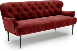 CAVADORE 3-Sitzer Küchensofa Amba, Trendige Sitzbank für Küche oder Esszimmer / 193 x 97 x 87 / Hochwertiges Mikrofaser: Rot