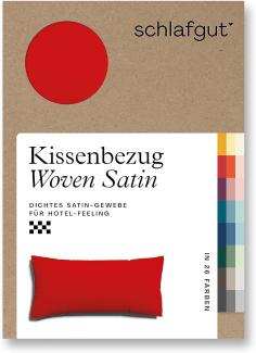 Schlafgut Woven Satin Bettwäsche | Kissenbezug einzeln 40x80 cm | red-deep