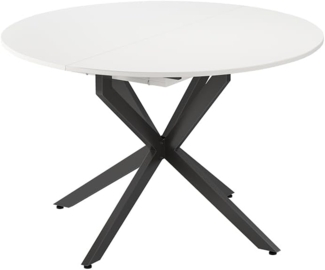 Esstisch Loyd Weiß/Schwarz 120 x 120 cm ausziehbar Vicco