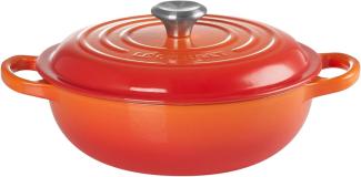 Le Creuset Stew Pot Rund Signature 22 cm ofenrot - Orange - 20 bis 24 cm