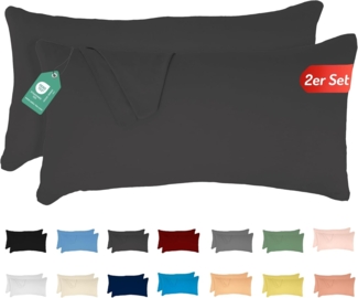 Livessa 2er Set Kissenbezug 40x80 cm -Verdeckter Reißverschluss an der Langen Seite, Kopfkissenbezug aus%100 Baumwolle Jersey Stoff, Ultra weich und atmungsaktiv, Oeko-Tex Zertifiziert