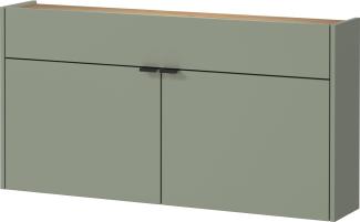 Germania Hängender Mehrzweckschrank 1398-629 GW-Ameca, in Taupegrün/Eiche, geringe Tiefe, optimal für schmale Flure, 110 x 57 x 22 cm (BxHxT)