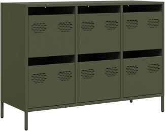 Sideboard Olivgrün 101,5x39x73,5 cm Kaltgewalzter Stahl 851266