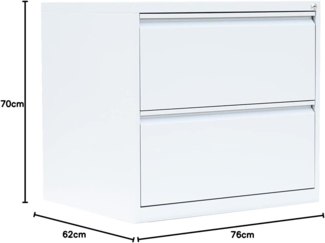Stahl Büro Hängeregistratur Schrank Bürocontainer 70 x 76 x 62 cm (HxBxT) mit 2 Schüben doppelbahnig Weiß 561227
