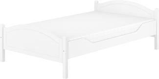 Einzelbett Kiefer weiß 120x200 Bettrahmen Singlebett Zubehör wählbar V-60.30W-12Rollrost und Matratze inkl.