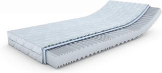MSS e. K. "Revasana Premium 7 Zonen Wellen-Matratze 180 x 80 x 16 cm (Kernhöhe 14 cm) - H3 mit versteppten Klimafaserbezug