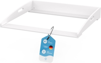FLIPLINE Wickelaufsatz Hemnes HappyBaby weiß [85 x 75 x 13 cm] für IKEA Hemnes Kommode - INKL. 2-Stufen-Sicherheit an Wand und Kommode - Wickeltischaufsatz 100% sicher