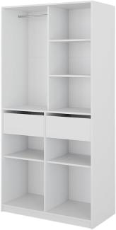 Vicco Kleiderschrank Elmo Weiß 100 x 200 cm mit 2 Schubladen