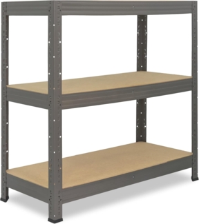 shelfplaza PRO 90x80x40 cm Schwerlastregal in grau mit 3 Böden und 200 kg Traglast pro Boden