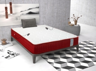 Imperial Confort 619255 Helsinki Massage-Matratze 25, Schaum, Weiß-Rot, 140x190 cm