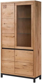 Massivmoebel24 Standvitrine (Vitrine Wildeiche 103x40x205 natur geölt VILLANDERS #101)