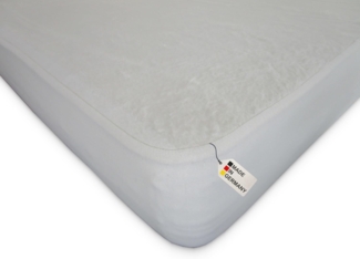 Dukal, Molton-Spannauflage 180x200 cm, aufzuziehen wie EIN Spannbettlaken (für den perfekten Halt), aus hochwertigem Kalmuck-Molton (100% Baumwolle, Gewicht ca. 440g/m²), Made In Germany