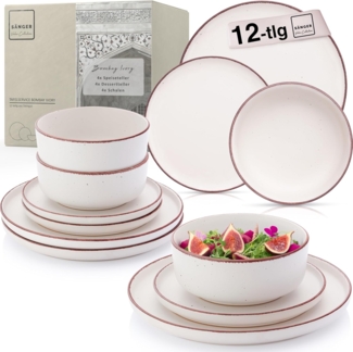 SÄNGER Steingut Geschirrset Bombay Ivory 12 teilig für 4 Personen