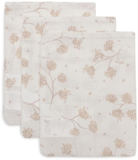 Jollein Waschlappen Baby – Leafy Dreams – 3er Pack – 15x20 cm – Musselin – 100% Baumwolle – Baby Waschlappen – OEKO-TEX Zertifiziert