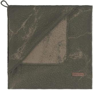 BO Baby's Only - Kapuzendecke Marble - Khaki/Olive - 75x75 cm - 50% Baumwolle/50% Polyacryl