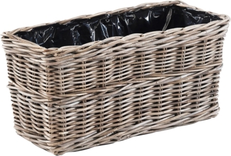 Kobolo Pflanzkübel Blumenbank Balkonkasten Blumenkasten LAURO Rattan (1 Stück)