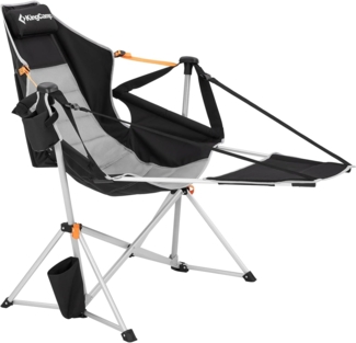 KingCamp Campingstuhl Camping Klappstuhl Orchid Deluxe, Schaukel Stuhl Sessel Verstellbar Alu