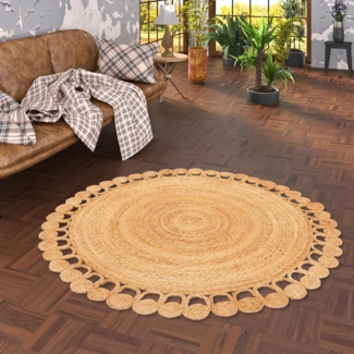 Pergamon Sisalteppich Naturfaser Teppich Jute Salsa Natur Boho Rund, Rund, Höhe: 12 mm